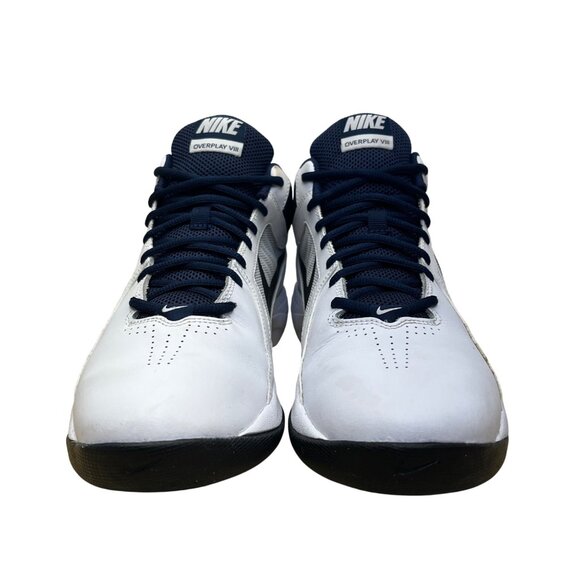 Nike Men’s White/Blue Lightweight Overplay VIII Basketball Shoes Size 8.5 - Picture 2 of 9